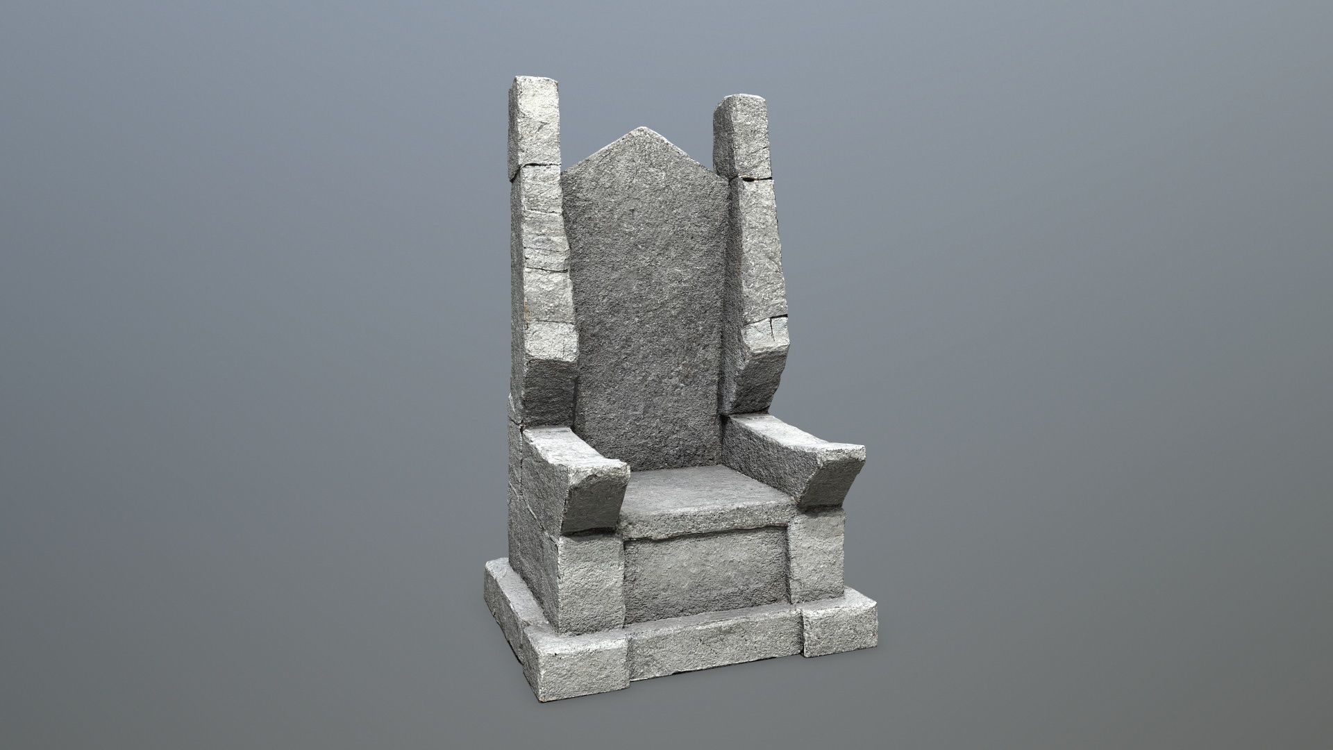 Stone Throne Low-poly 3D model_1