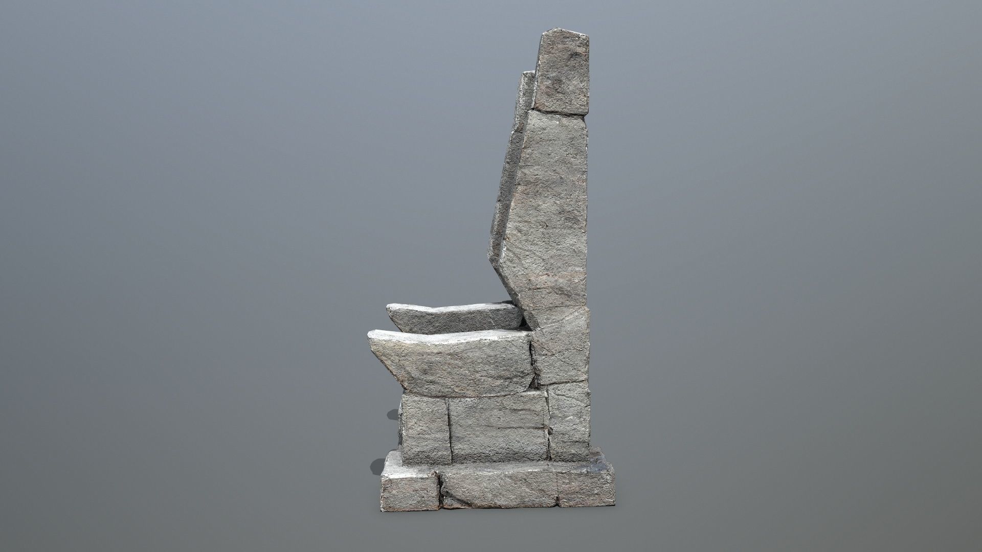Stone Throne Low-poly 3D model_7