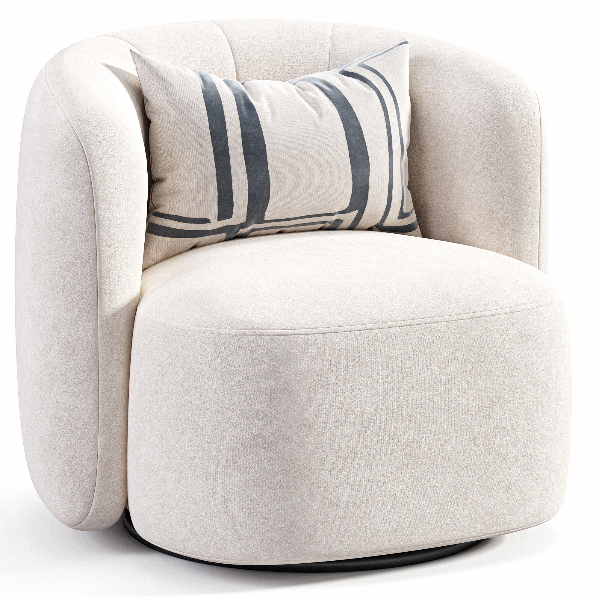 Menik Armchair Low-poly 3D model_1