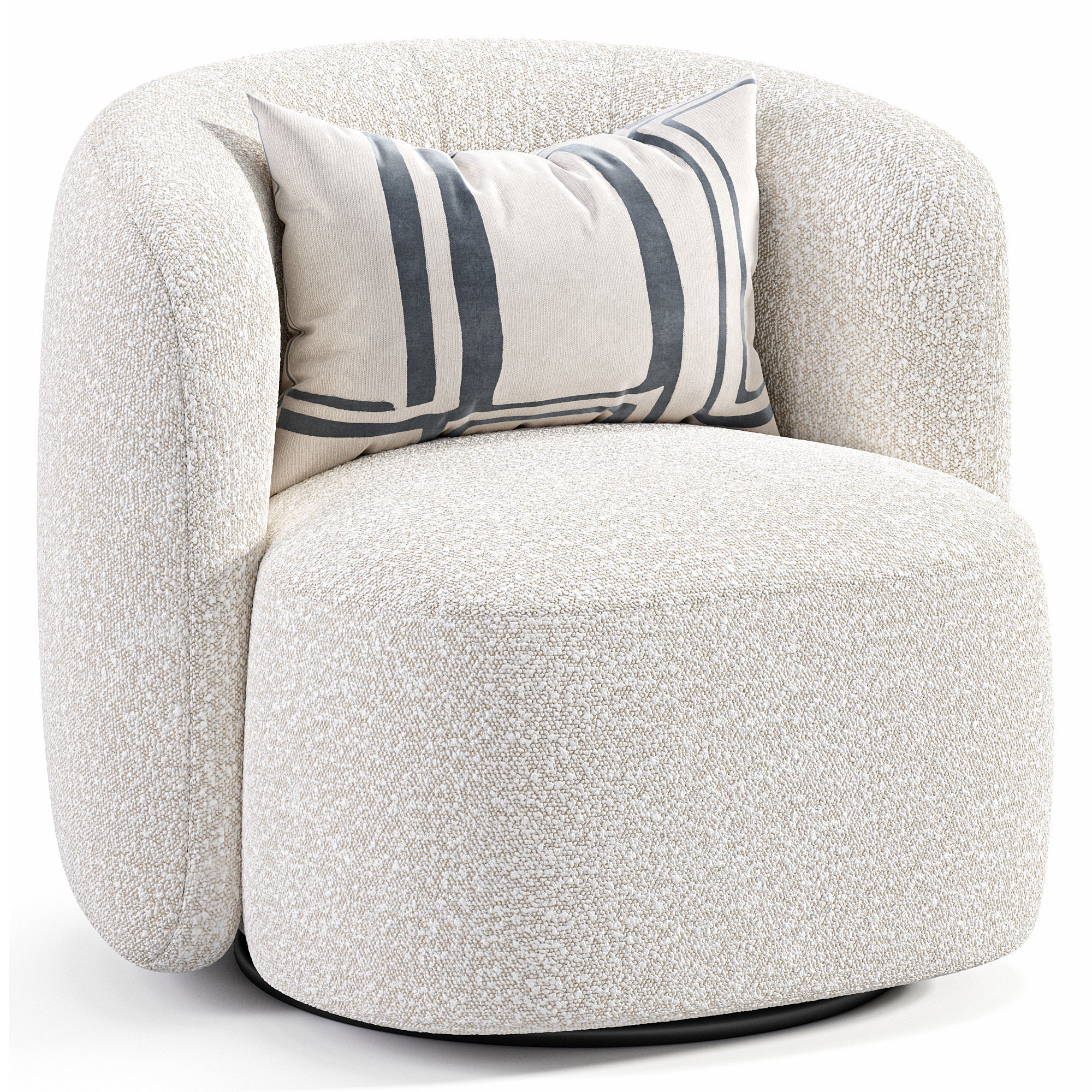 Menik Armchair Low-poly 3D model_2