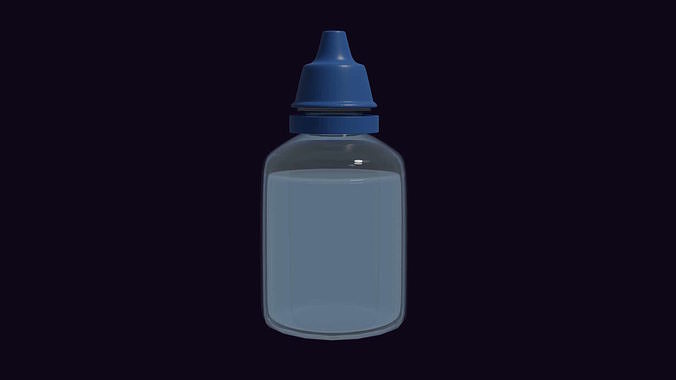 Medicine Bottle Plastic Glass Pharmaceutical Low-poly 3D model