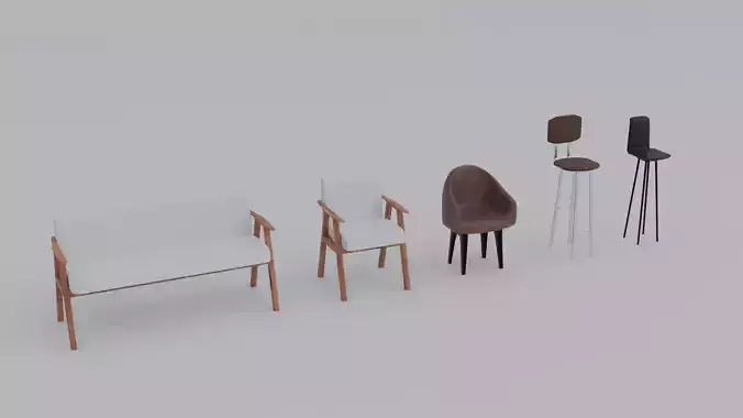 Low Poly Chairs - 5 pack
