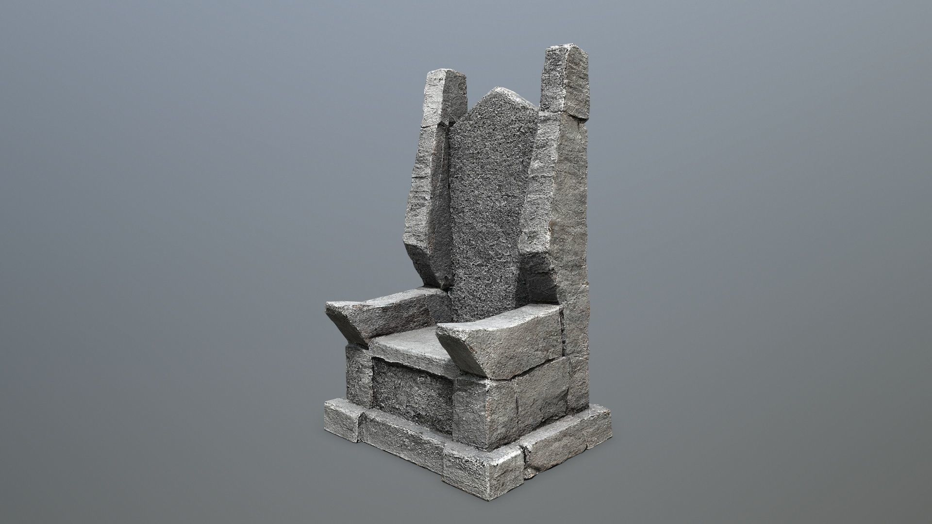 Stone Throne Low-poly 3D model_8
