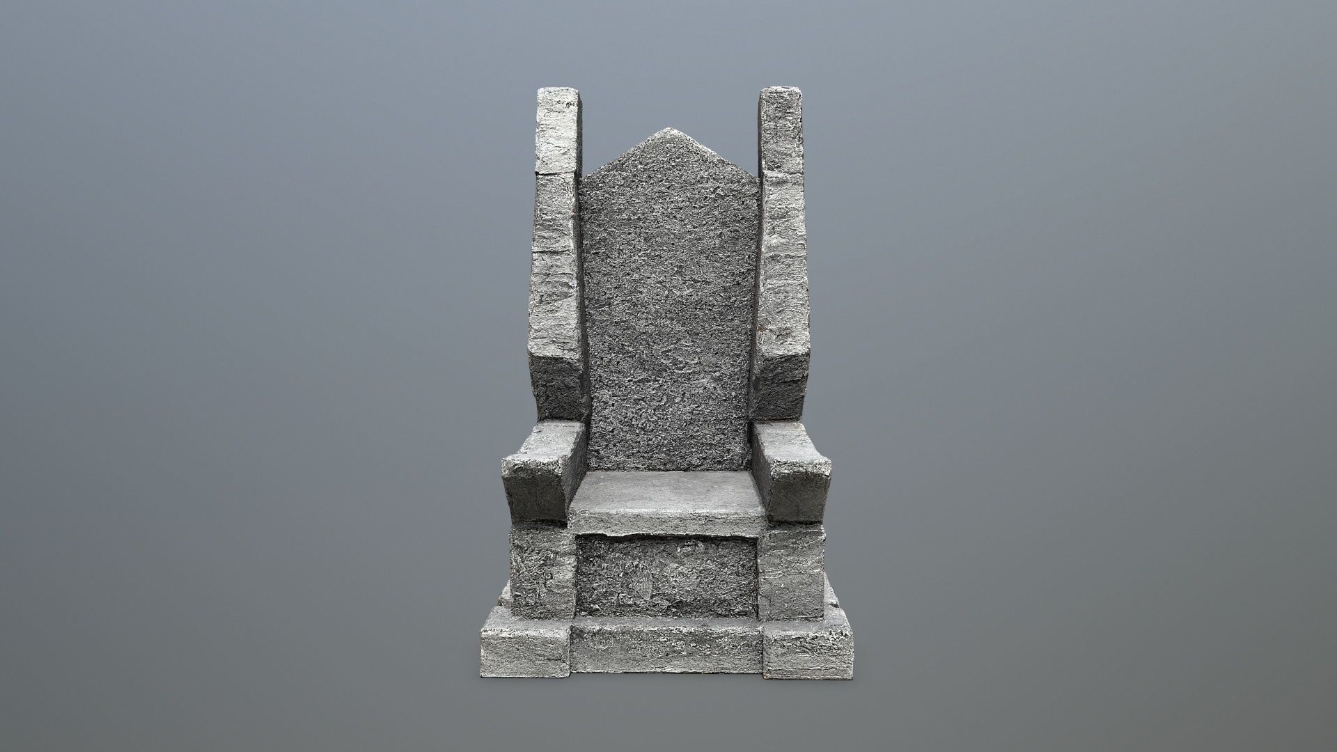 Stone Throne Low-poly 3D model_9