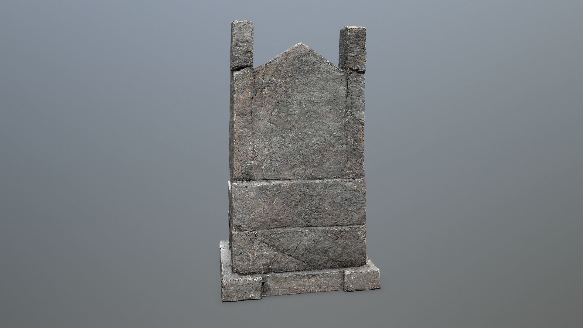 Stone Throne Low-poly 3D model_5