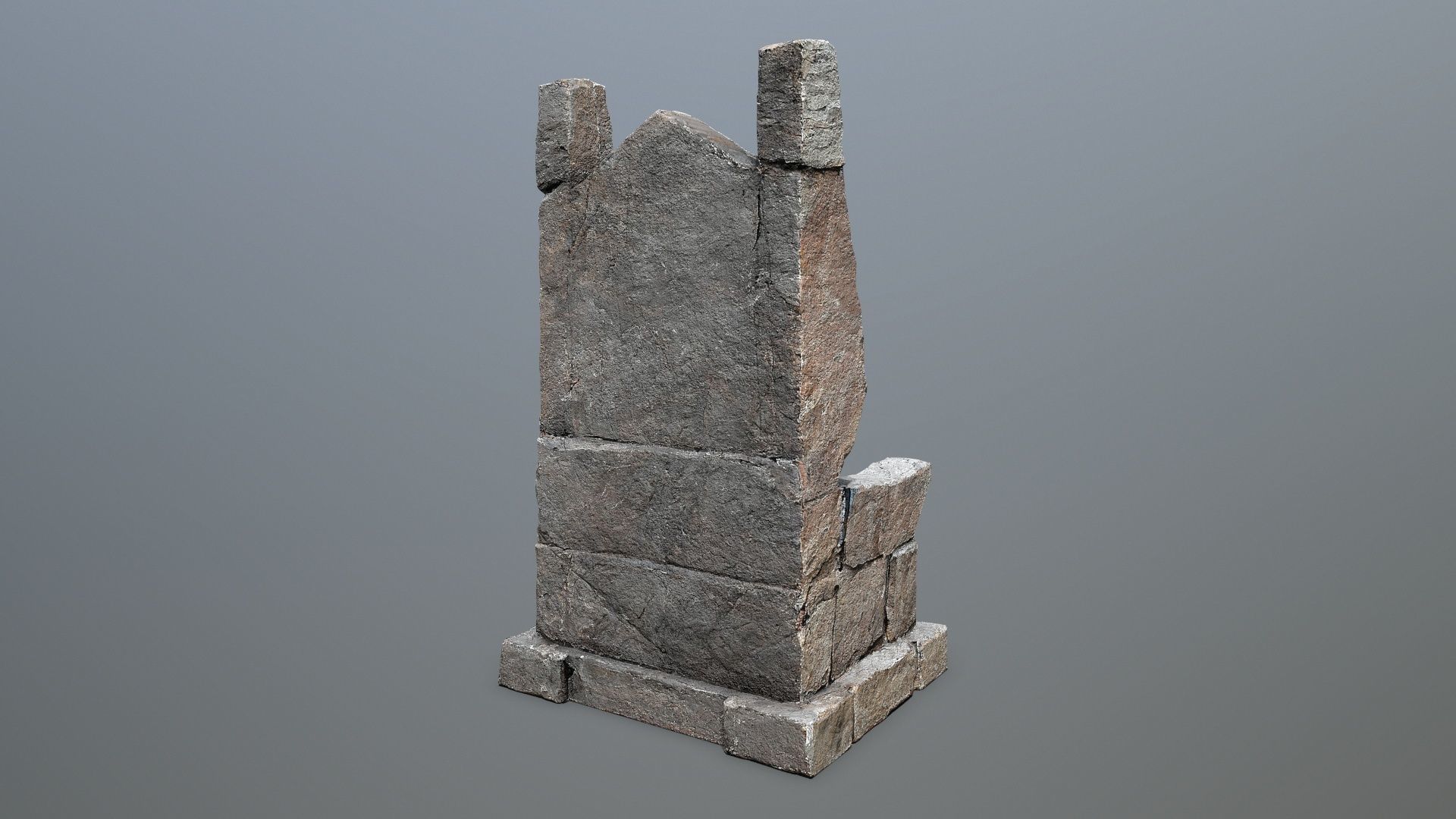 Stone Throne Low-poly 3D model_4