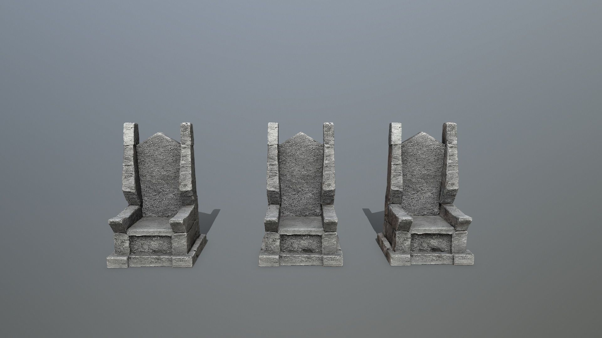 Stone Throne Low-poly 3D model_10