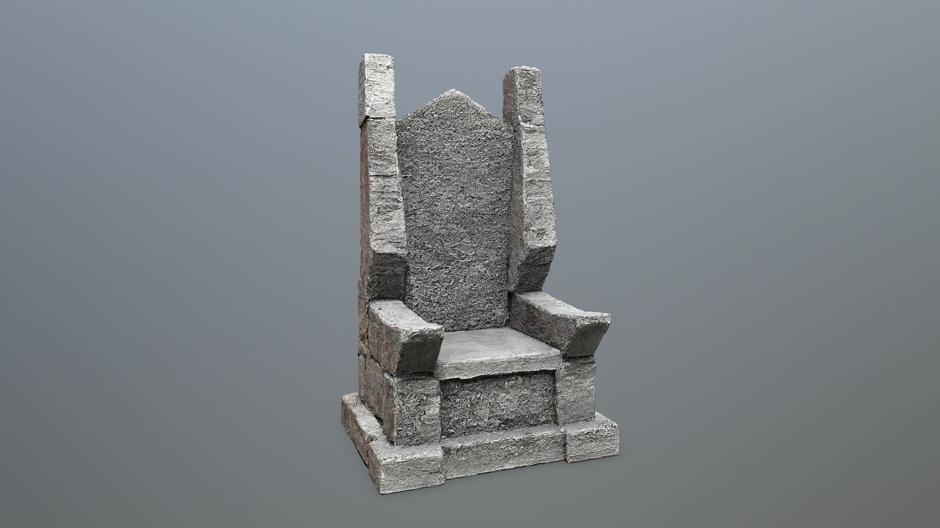 Stone Throne Low-poly 3D model_1
