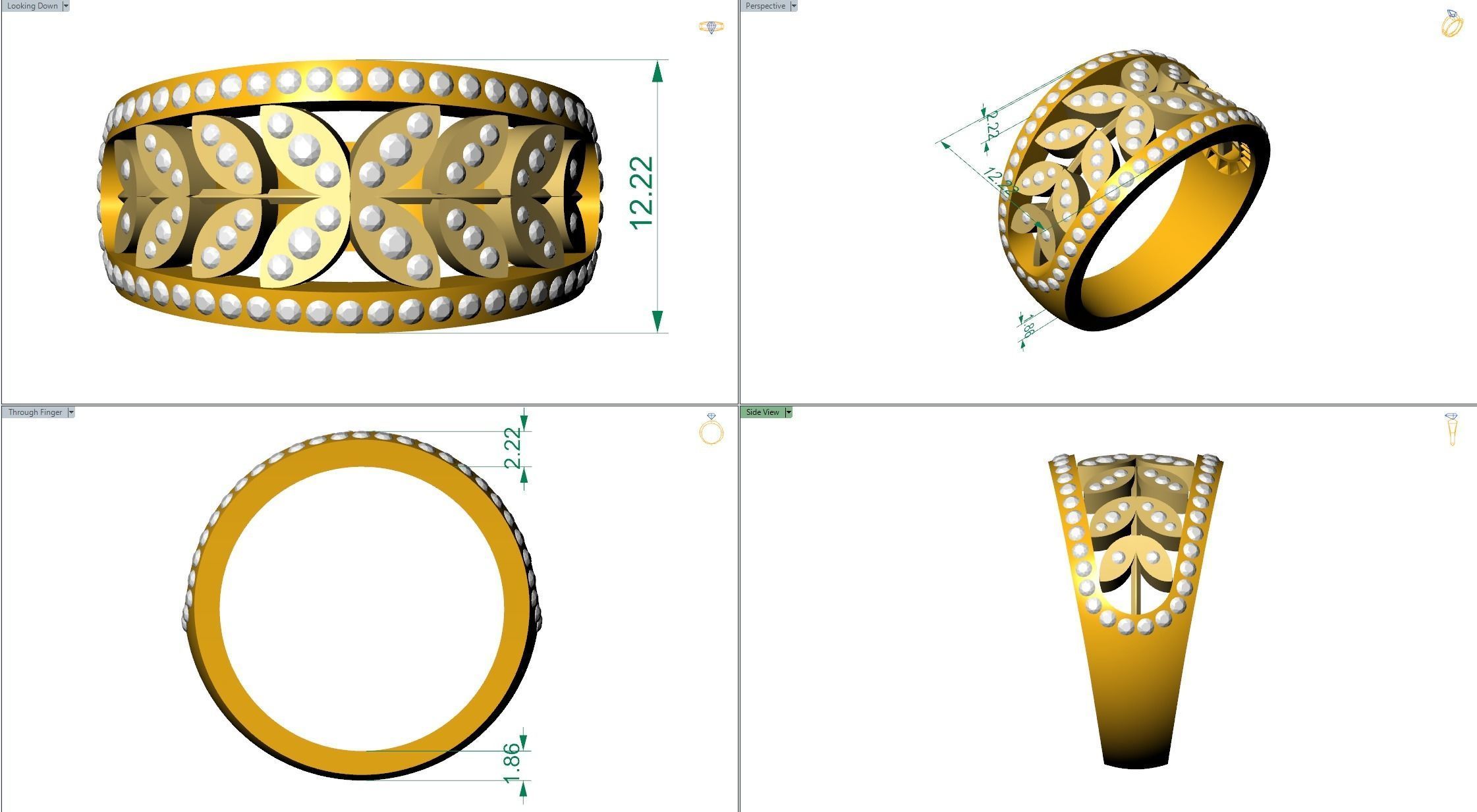 FLOWER RING 3D print model_3