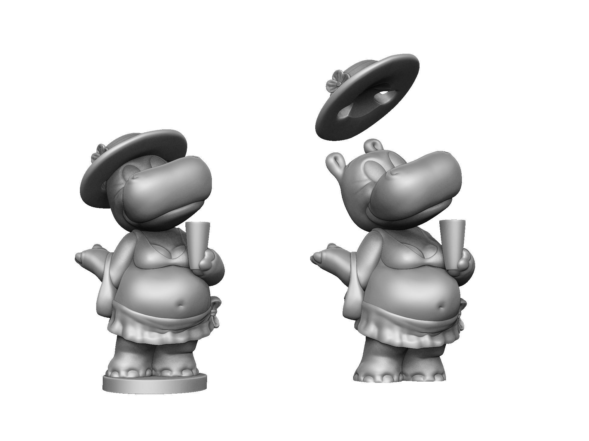 Hippo Susi Sonnenschein Kindersurprise for 3d print stl 3D print model_1