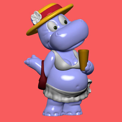 Hippo Susi Sonnenschein Kindersurprise for 3d print stl 3D print model_21