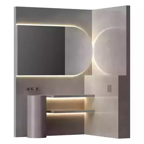 Modern minimalist bathroom furniture Low-poly 3D model