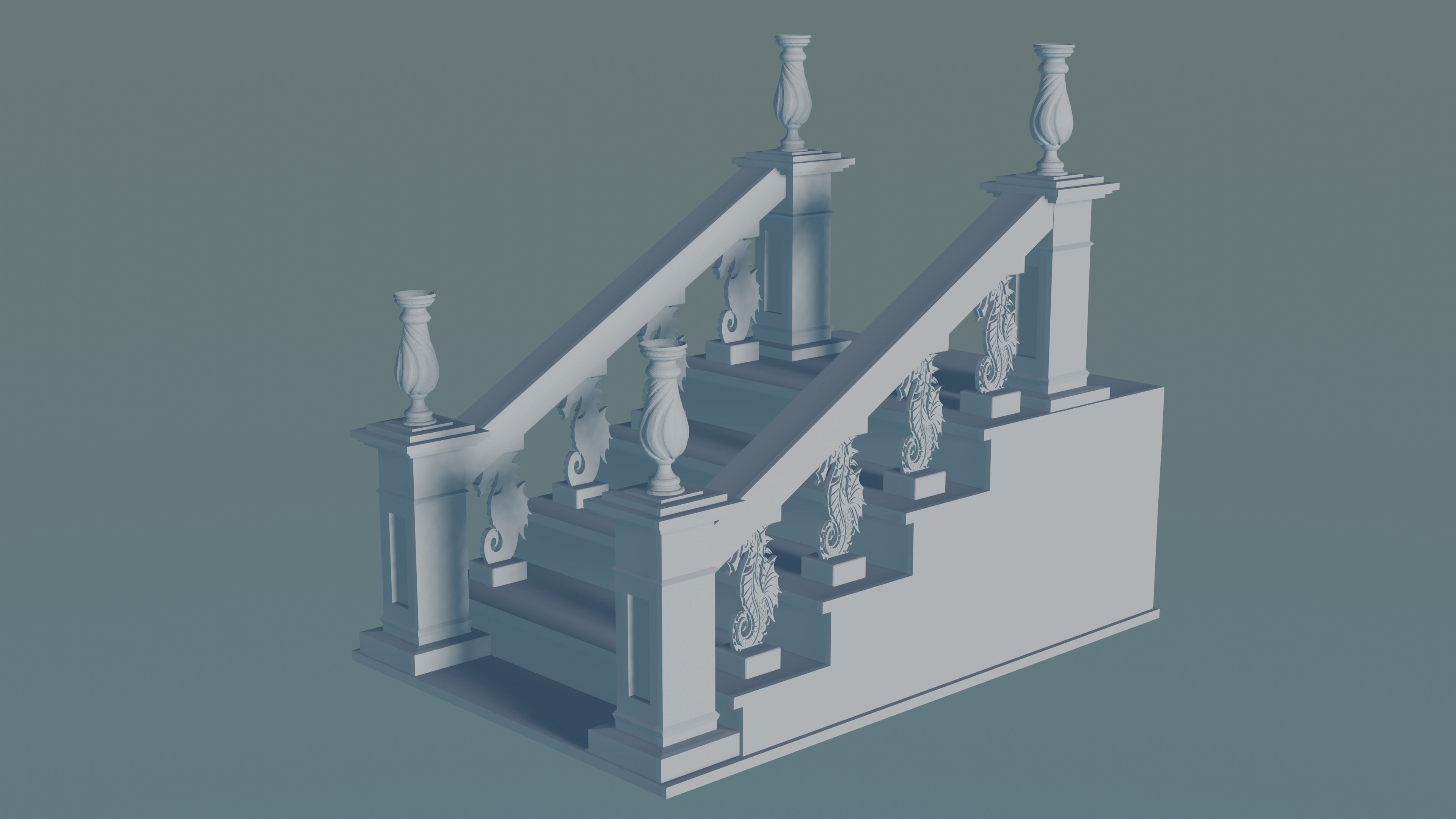 Staircase Balustrade 3D print model_2