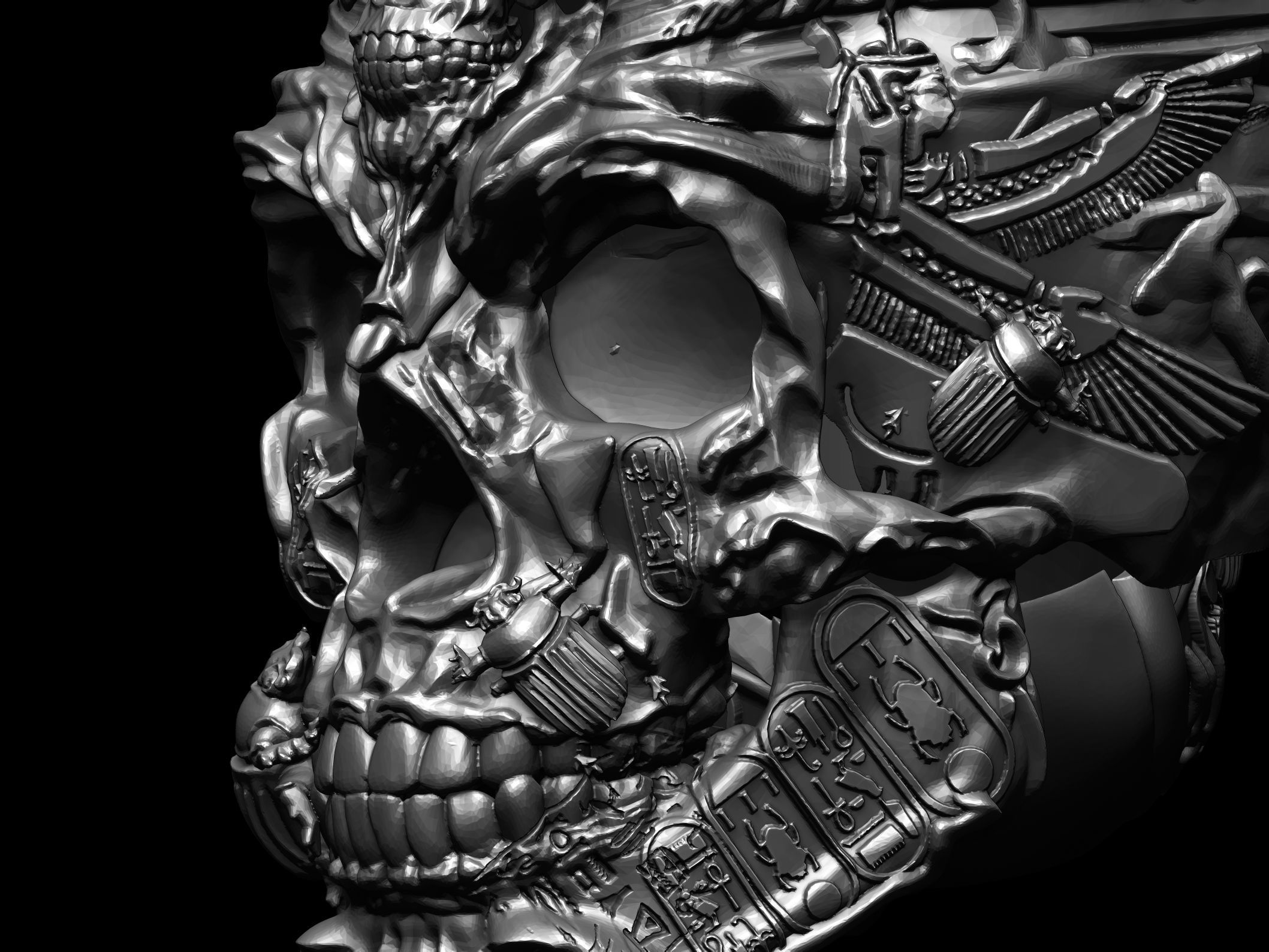 The Undead Ancient Skull 3D print model_4