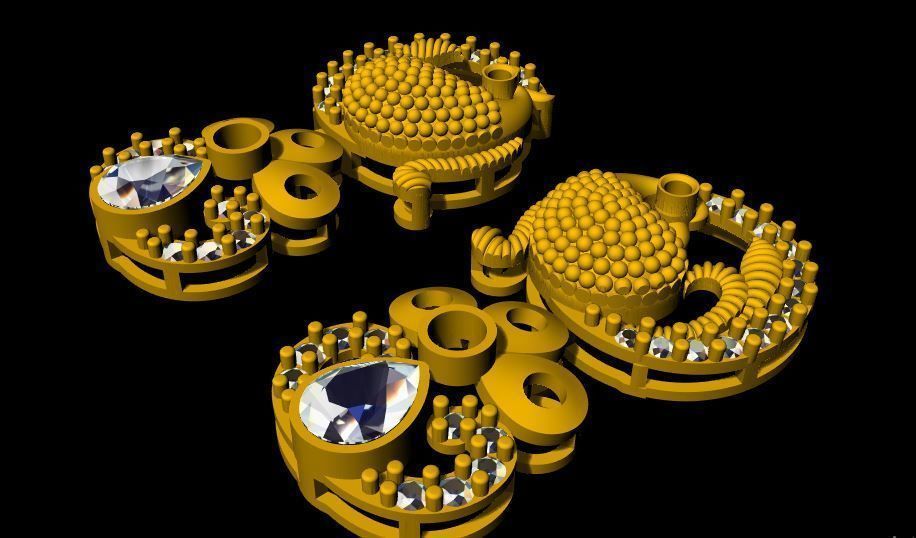 Peacock Earring 3dm file 3D print model_4