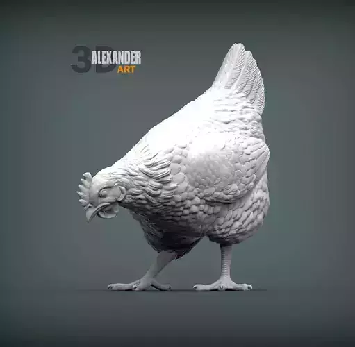 chicken looking for food 3D print model