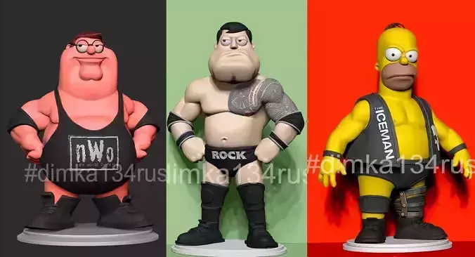 wrestler 3D print model