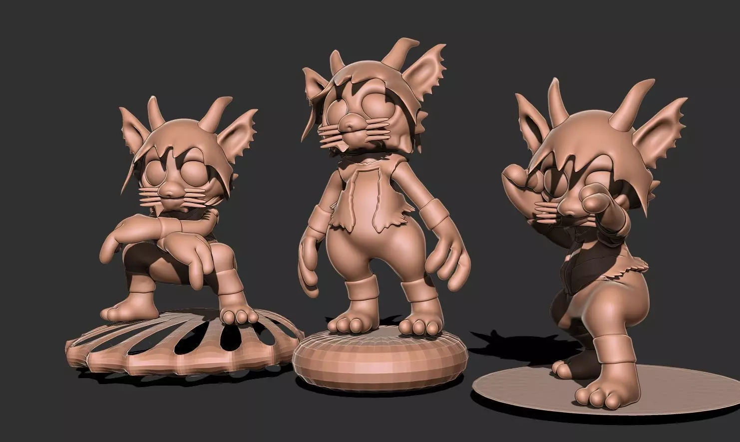 Cat Combat Chinese Dragon Free 3D print model