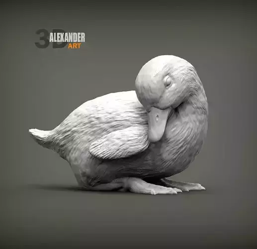 Duckling lying down 3D print model