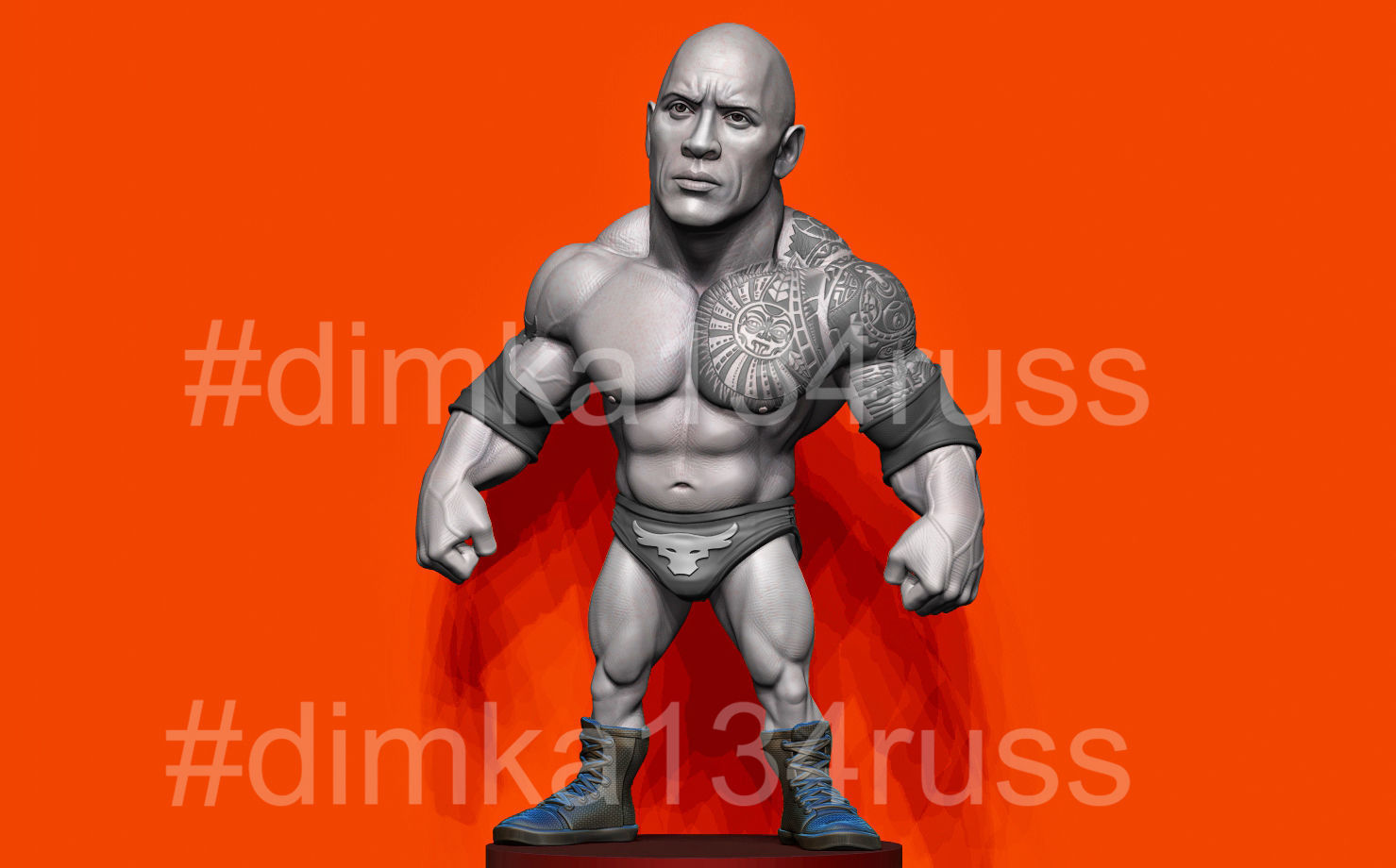 Rock wrestling 3D print model_2