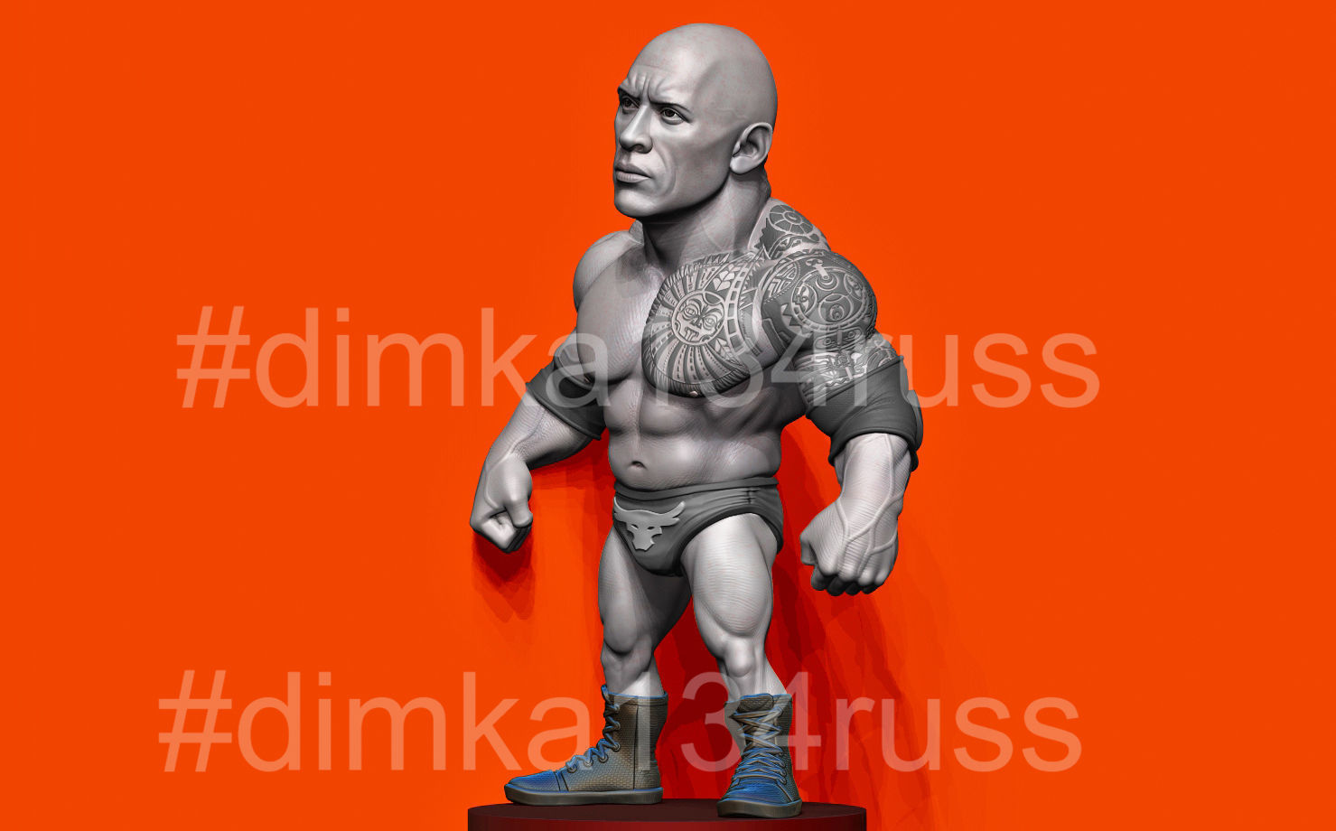 Rock wrestling 3D print model_6