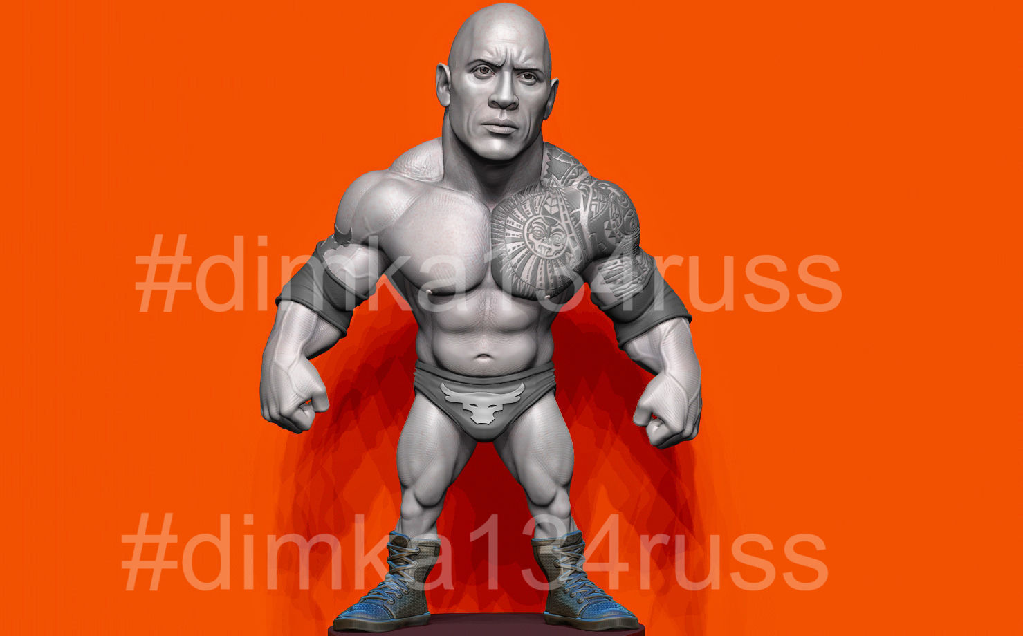 Rock wrestling 3D print model_8