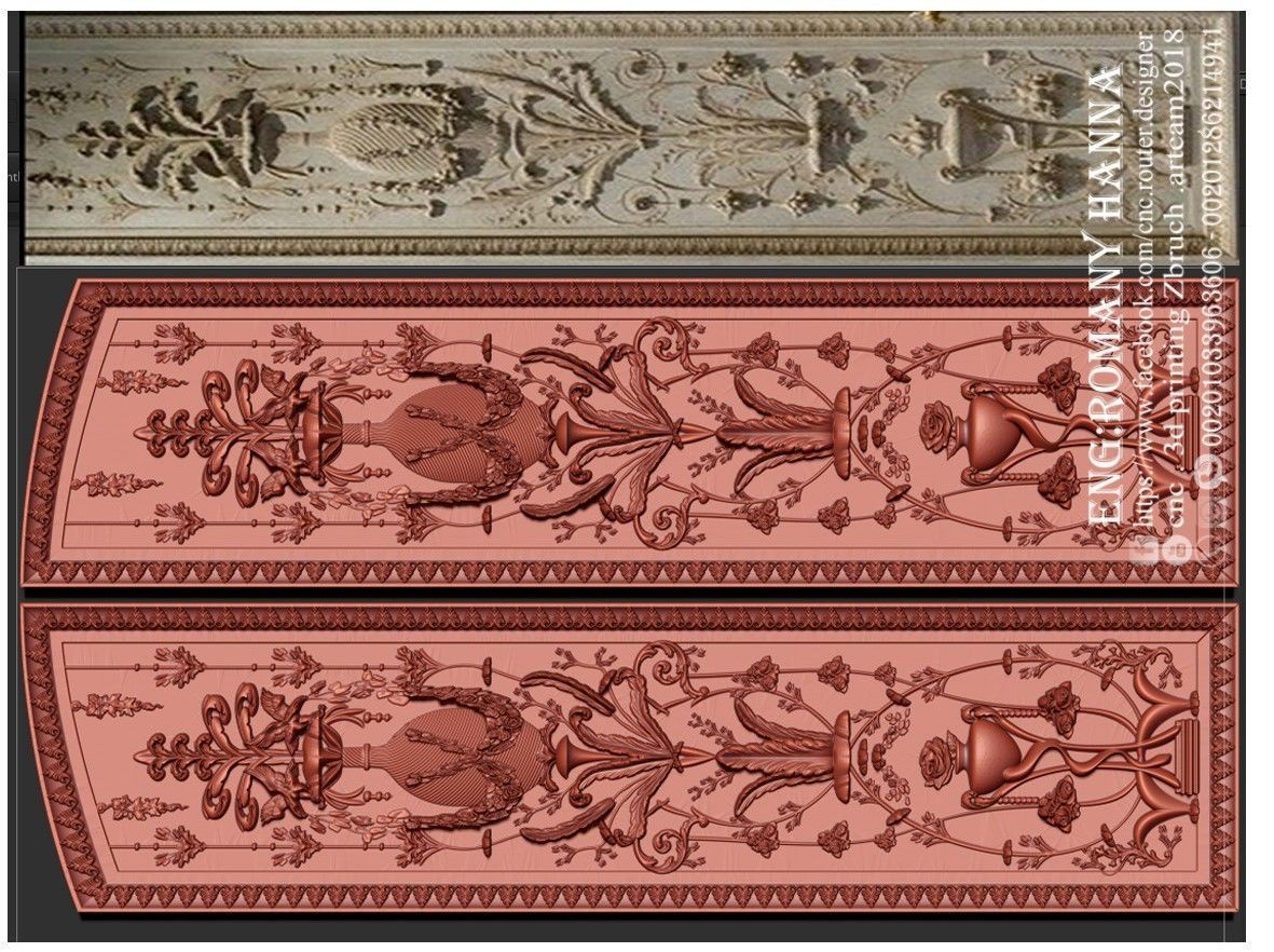 DOOR PANEL WOOD CARVED 3D model_1