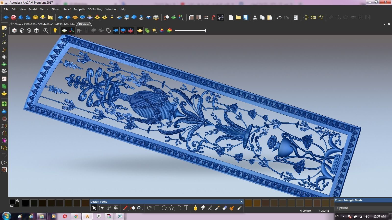 DOOR PANEL WOOD CARVED 3D model_5