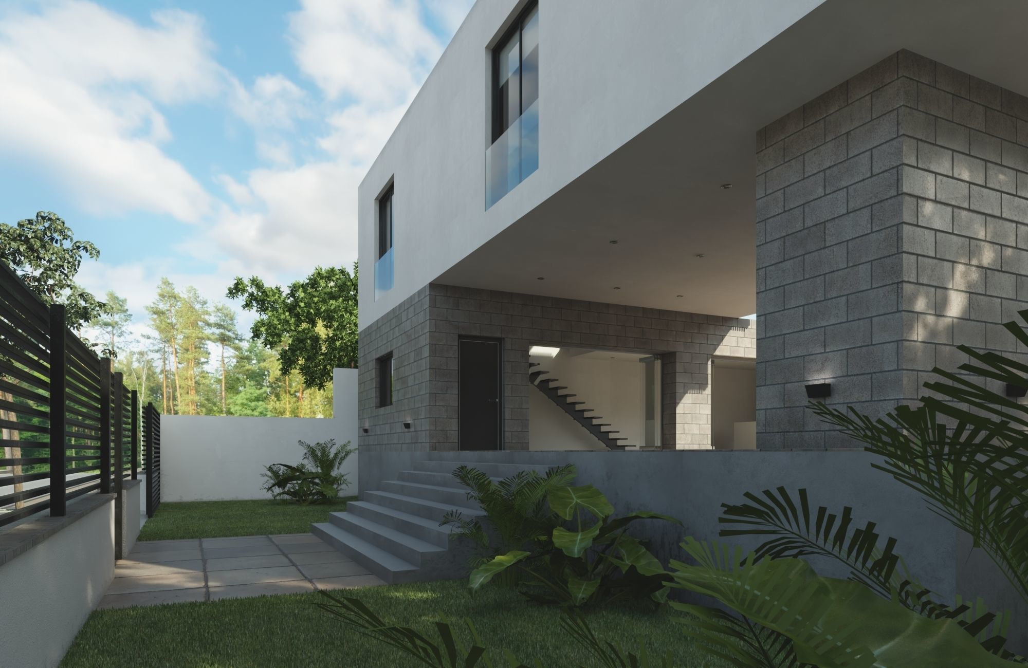 Modern House L 3D model_14