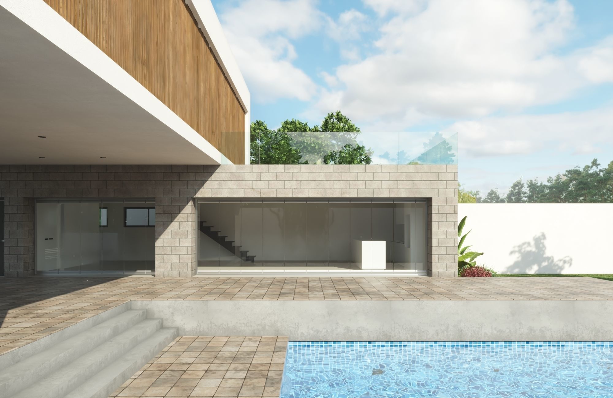 Modern House L 3D model_9