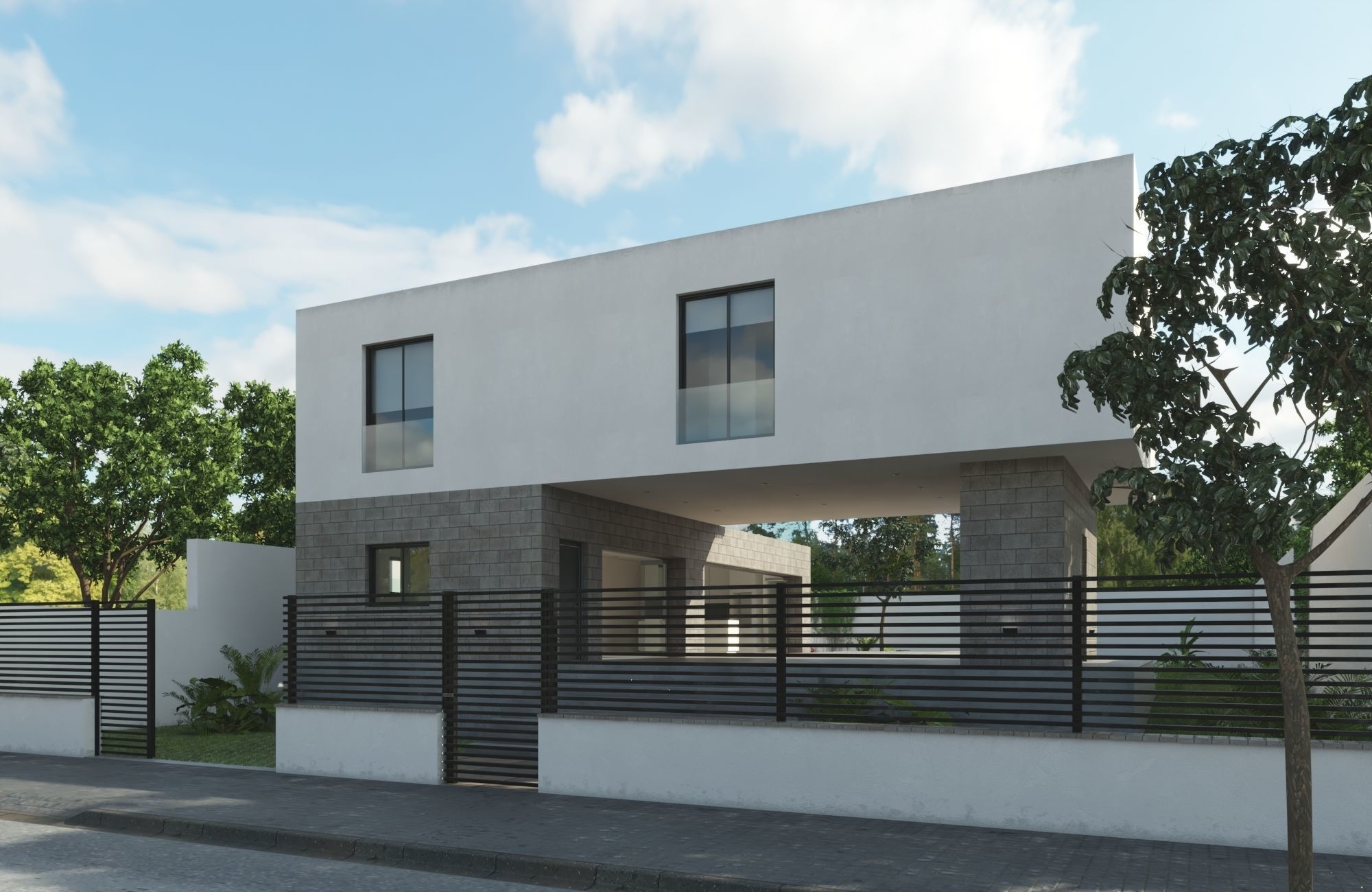 Modern House L 3D model_13