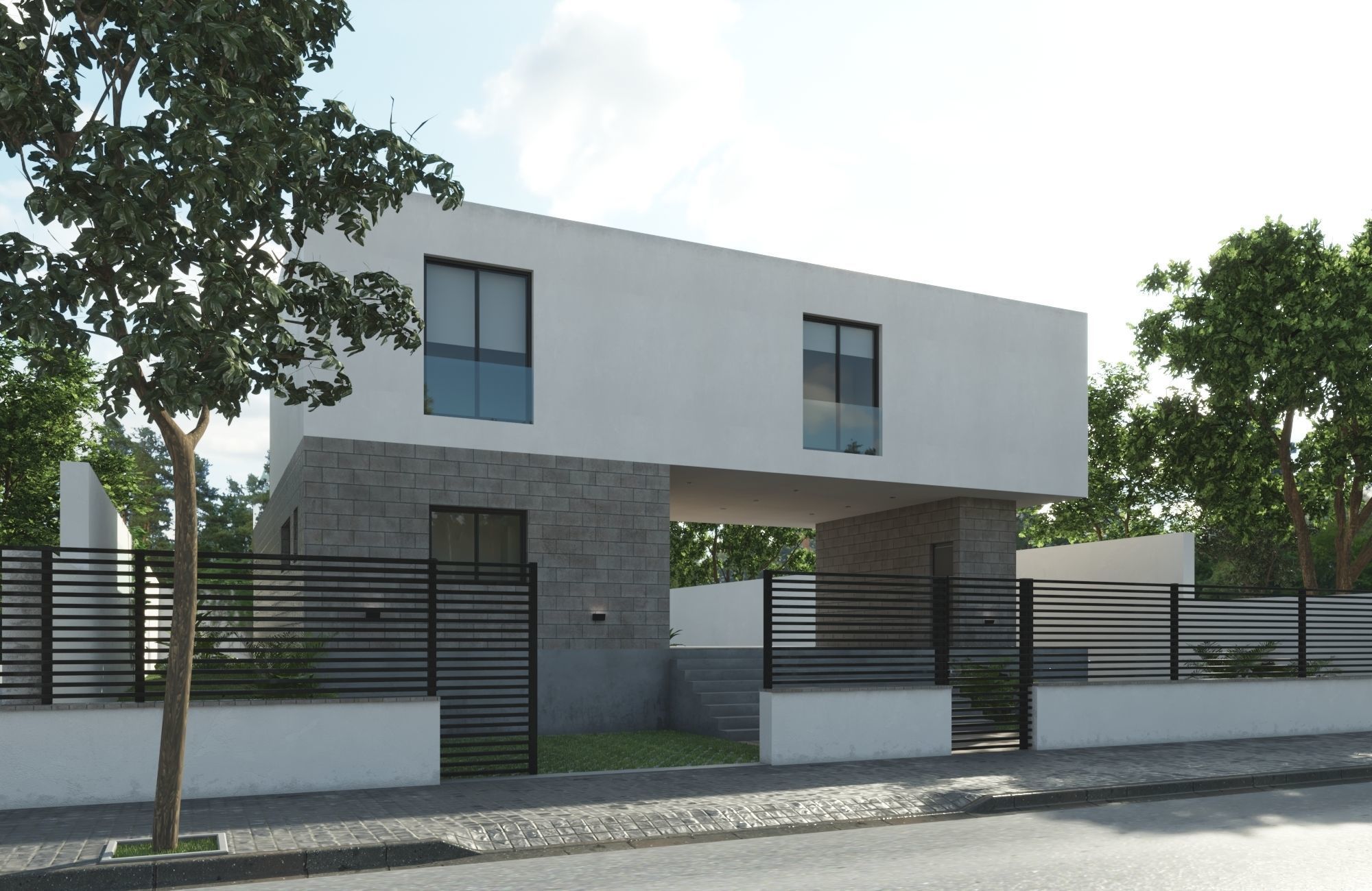 Modern House L 3D model_11