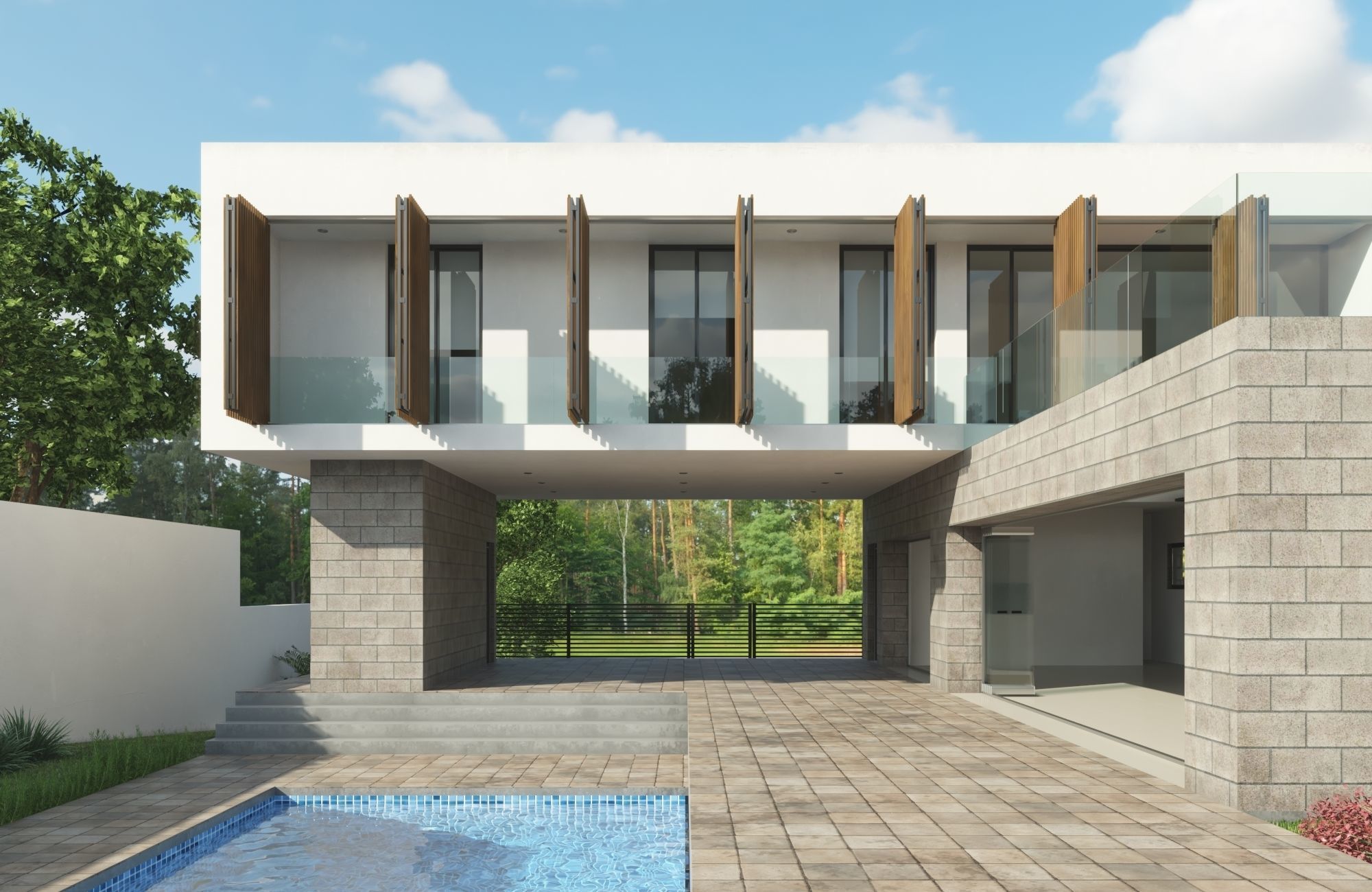 Modern House L 3D model_8