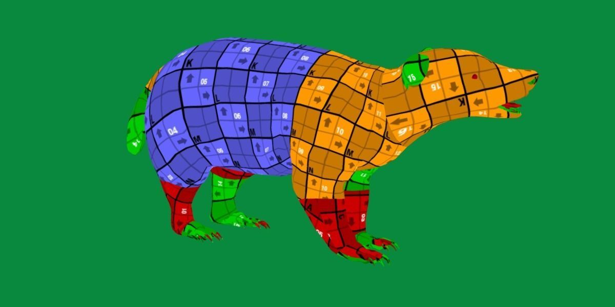 European Badger Low-poly 3D model_12