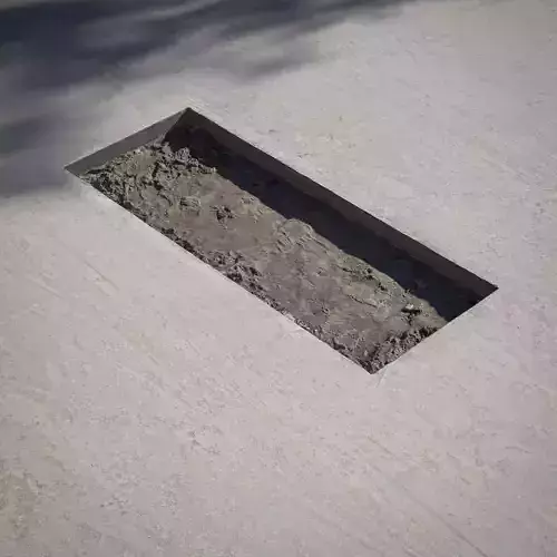 Concrete pit with sand