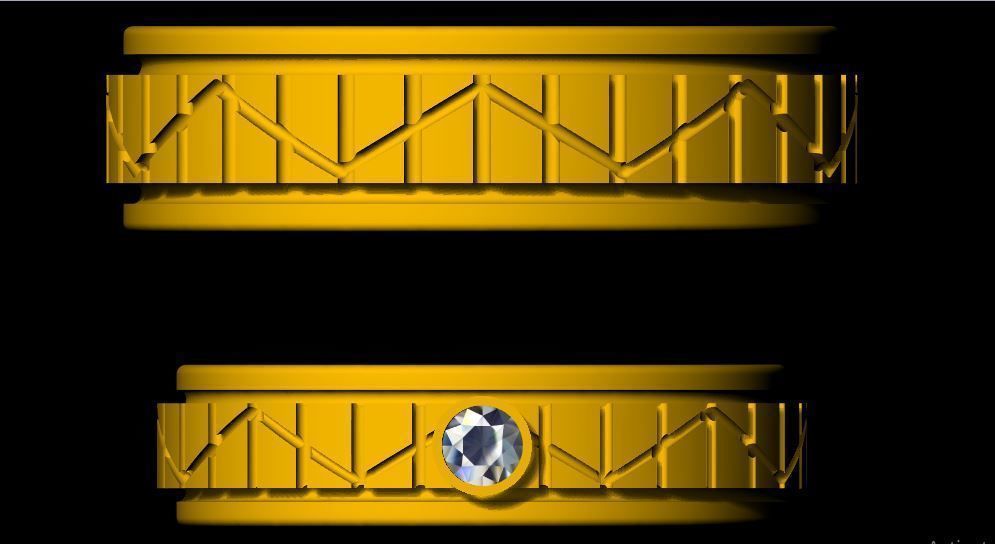 Couple Band Ring 3dm file 3D print model_2