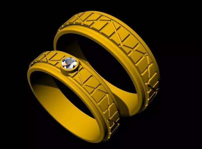 Couple Band Ring 3dm file 3D print model_0