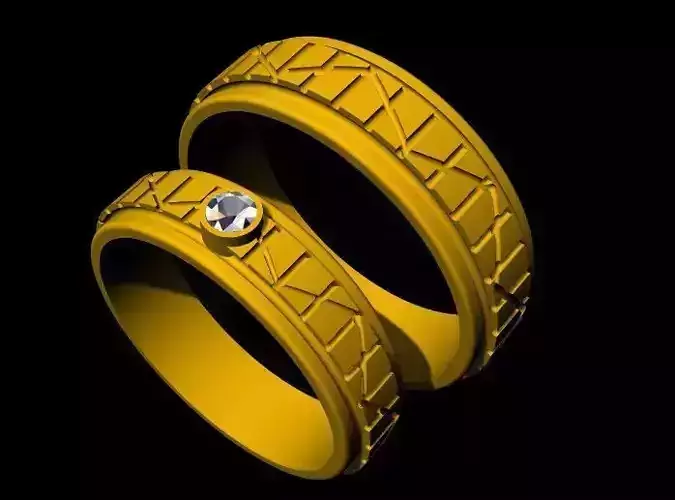 Couple Band Ring 3dm file