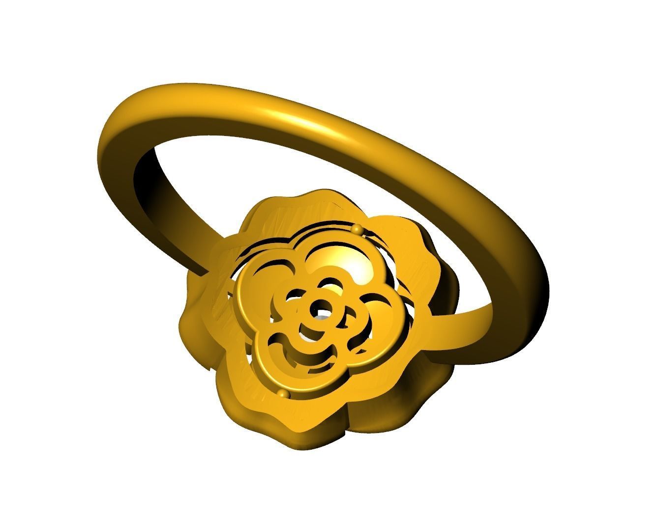 CAMELIA RING 3D print model_3