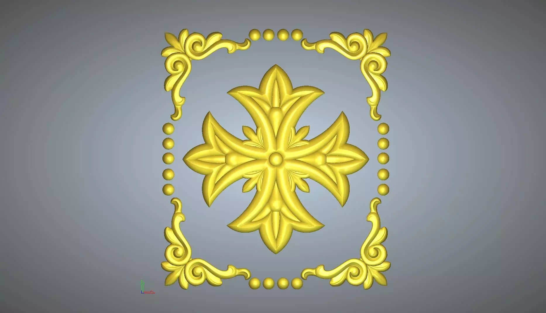 Cross relief church panel 3D model