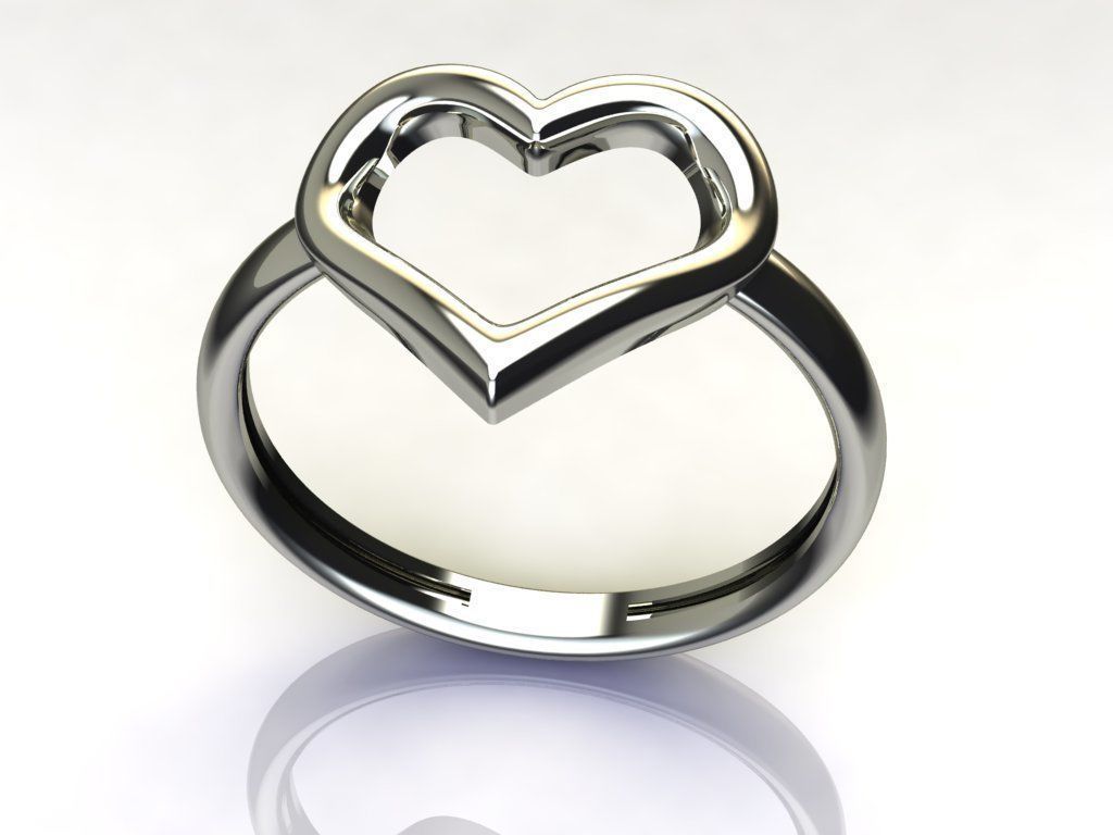 Heart ring 21 3D print model_3