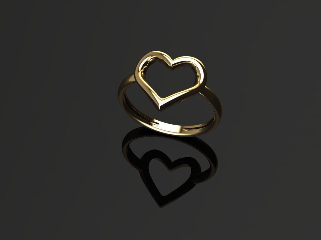 Heart ring 21 3D print model_2