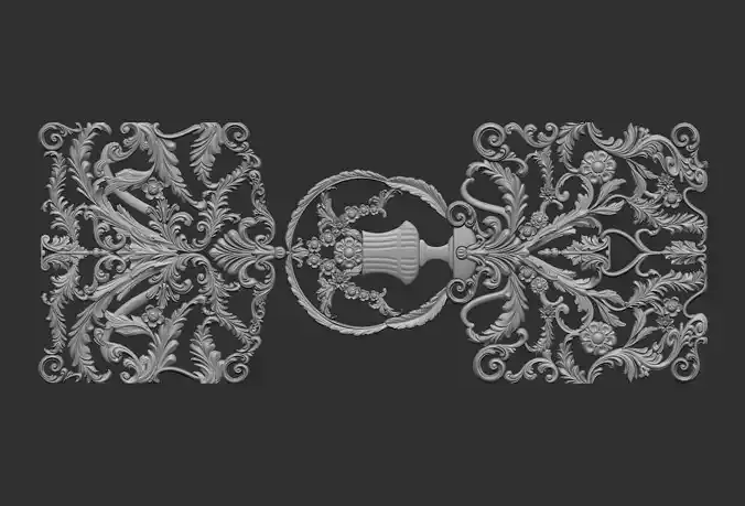 Door art carved relief for steel metal gates