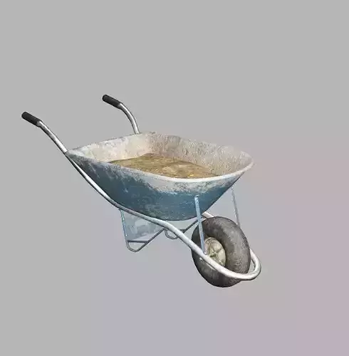 Construction Tool Wheel Barrel Low-Poly 3D Model Low-poly 3D model