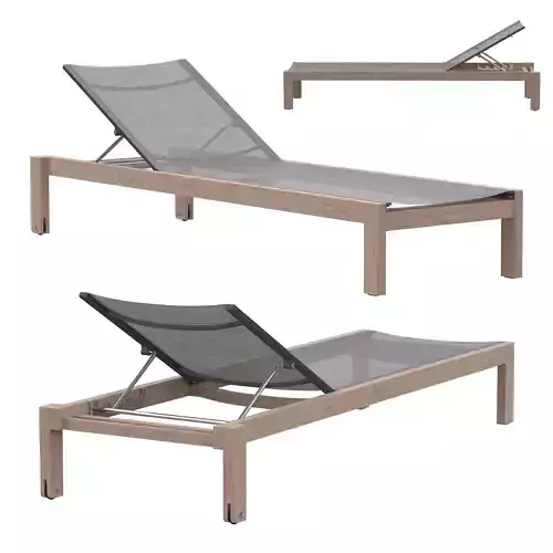 AEGEAN TEAK  MESH STACKING CHAISE 3D model