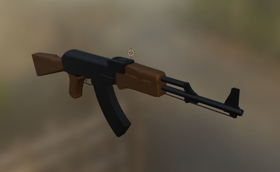 AK47 FIREARM LOW POLY - READY TO PLAY Low-poly 3D model_2
