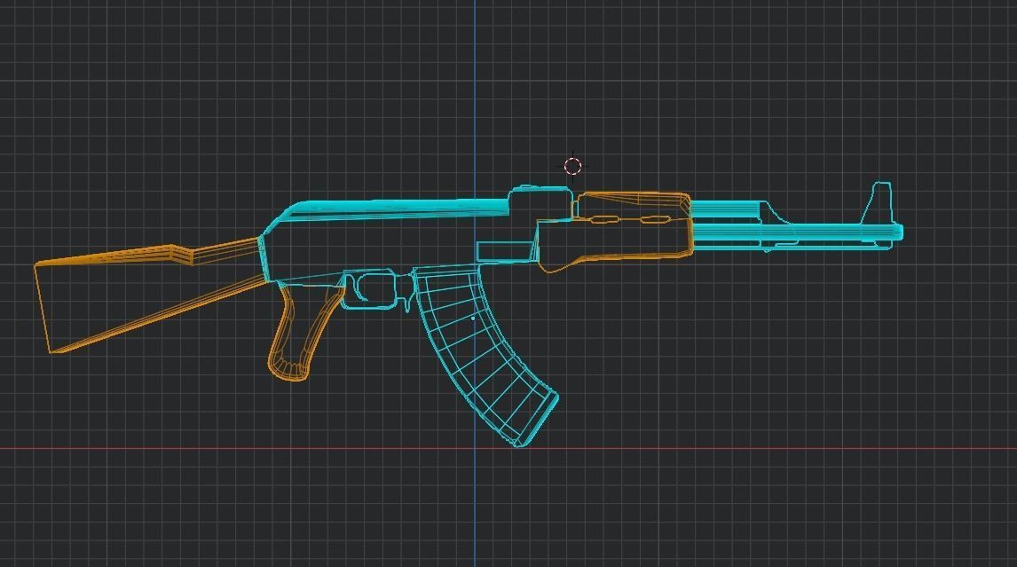 AK47 FIREARM LOW POLY - READY TO PLAY Low-poly 3D model_4