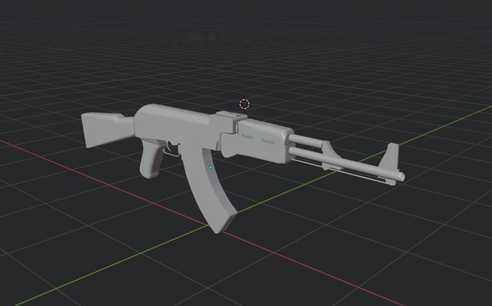 AK47 FIREARM LOW POLY - READY TO PLAY Low-poly 3D model_3