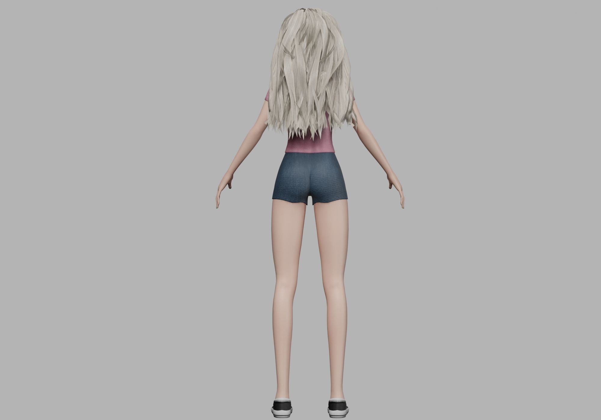 young blond woman V30847 Low-poly 3D model_6