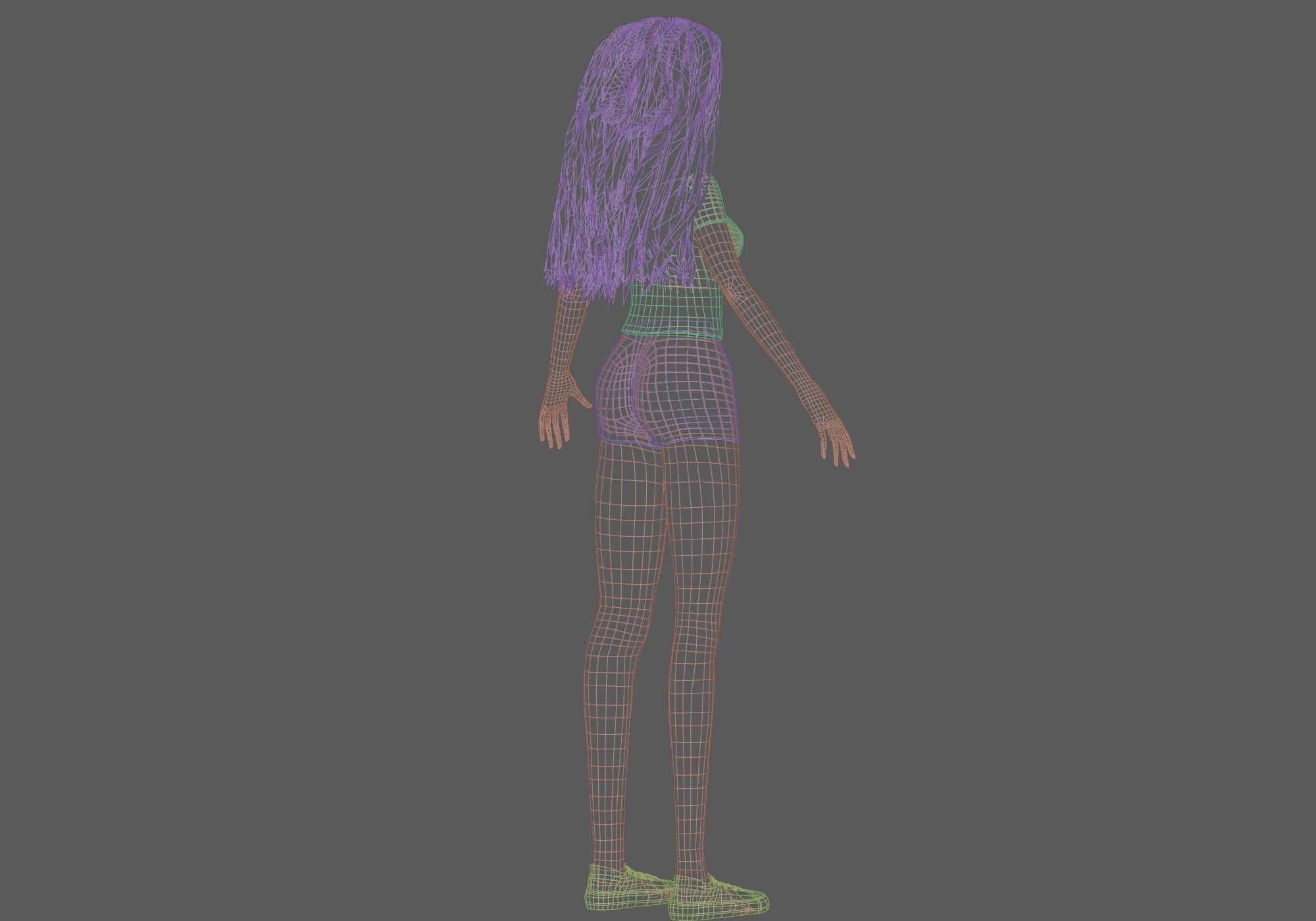 young blond woman V30847 Low-poly 3D model_13